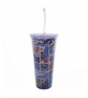 Copo Com Cubos De Gelo Quadrinhos 600ml - Liga Da Justiça
